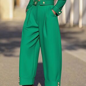 Stylewe Women's Green Urban‎ Turnip Pants Holiday Work Elegant Pants Sz XL